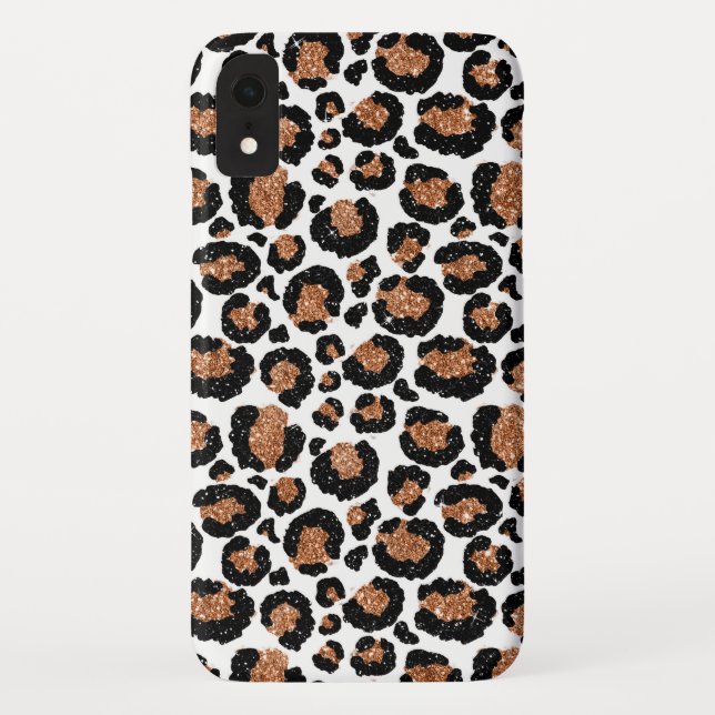 Fun White and Gold Foil Cheetah Pattern Case-Mate iPhone Case (Back)