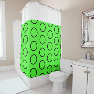 Fun White Black Bright Lime Green Geometric Art