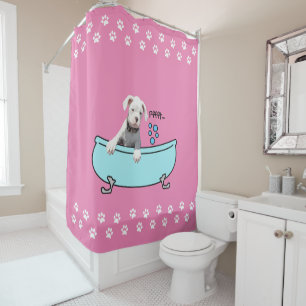 Fun White Boxer Dog - Shower Curtain