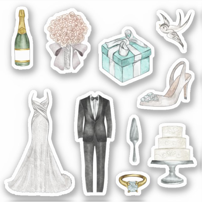 Fun White Bride Groom Wedding Planner (Front)