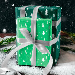 Fun White Christmas Tree Pattern  Wrapping Paper Sheet<br><div class="desc">Elevate your holiday spirit with our fun Christmas tree pattern wrapping paper sheets. Fun white Christmas tree pattern. Note you can change the background colour to suit your preference.</div>
