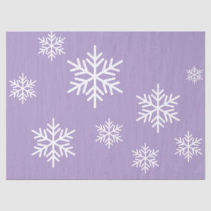 Fun White Nordic Snowflakes On Periwinkle Purple Tissue Paper