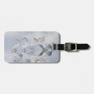 Fun White Pelican Luggage Tag