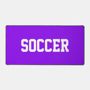 Fun White Text On Bright Purple Desk Mat