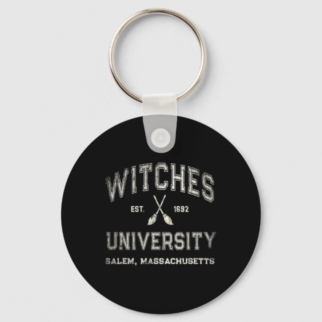 Fun Wiccan Witches University Salem Machusetts Wit Keychain (Front)