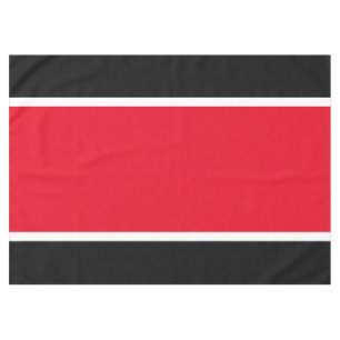 Fun Wide Sporty Bright Red White Stripes On Black Tablecloth