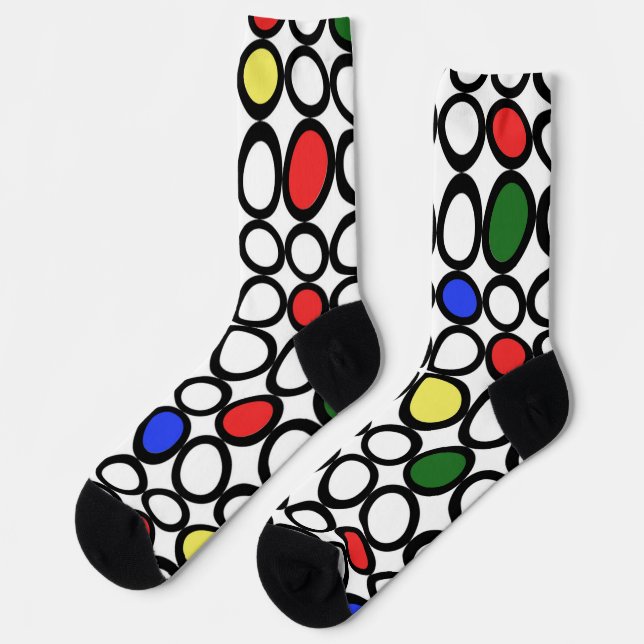 Fun Wiggle Circles Art Crazy Socks (Left)