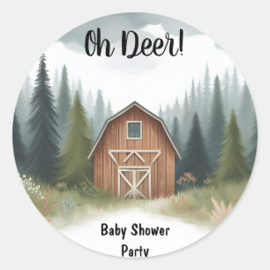 Fun Wild Mother To Be Wood Woodland Baby Shower Classic Round Sticker