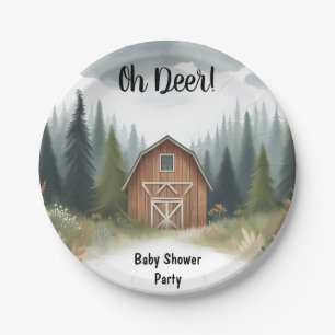 Fun Wild Mother To Be Wood Woodland Baby Shower Paper Plate