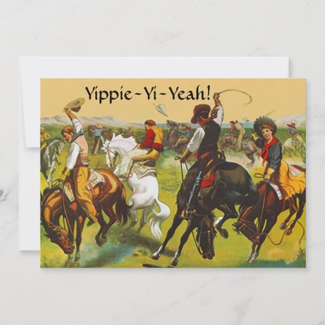 Fun Wild West Yippie Yi Yeah Party Invitation (Devant)