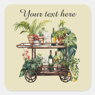 Fun wine lovers add text square sticker