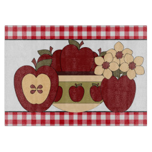 Fun with Apples glass cutting board