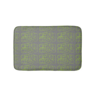 Fun with Green and Gray Bath Mat