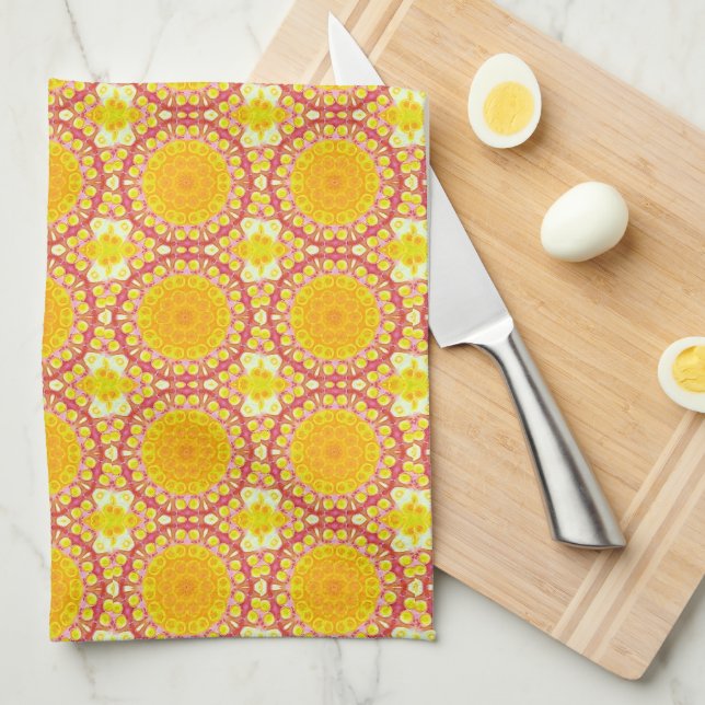 Fun with orange and red kitchen towel (Quarter Fold)