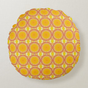Fun with orange and red round pillow