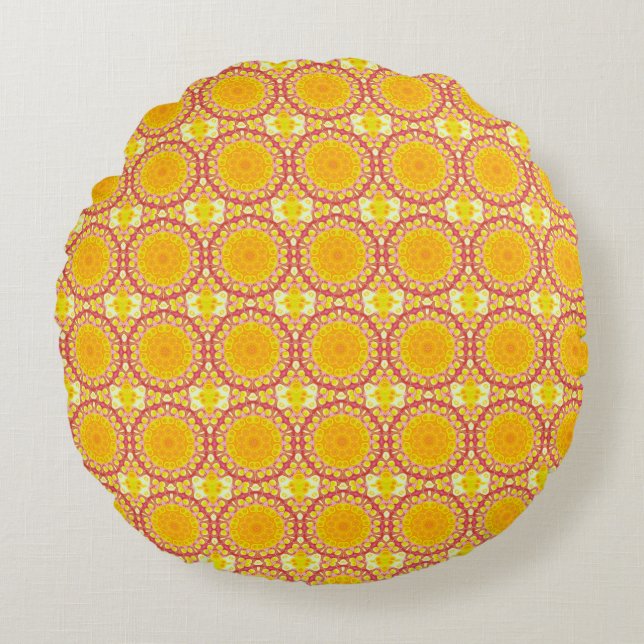 Fun with orange and red round pillow (Front)