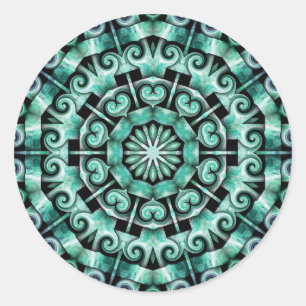 Fun with Teal and black Classic Round Sticker