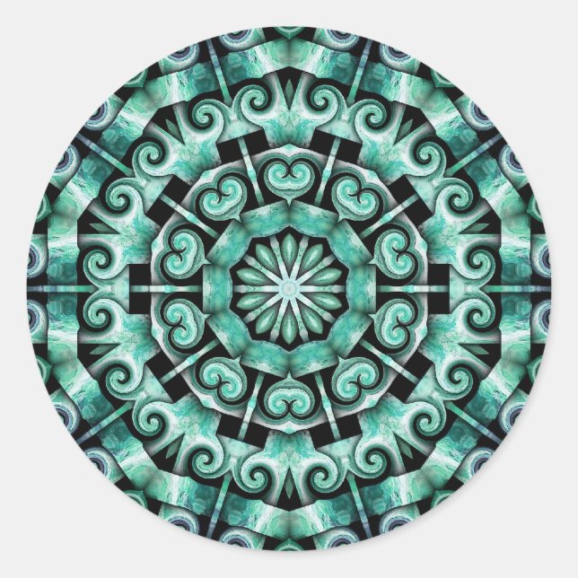 Fun with Teal and black Classic Round Sticker (Front)
