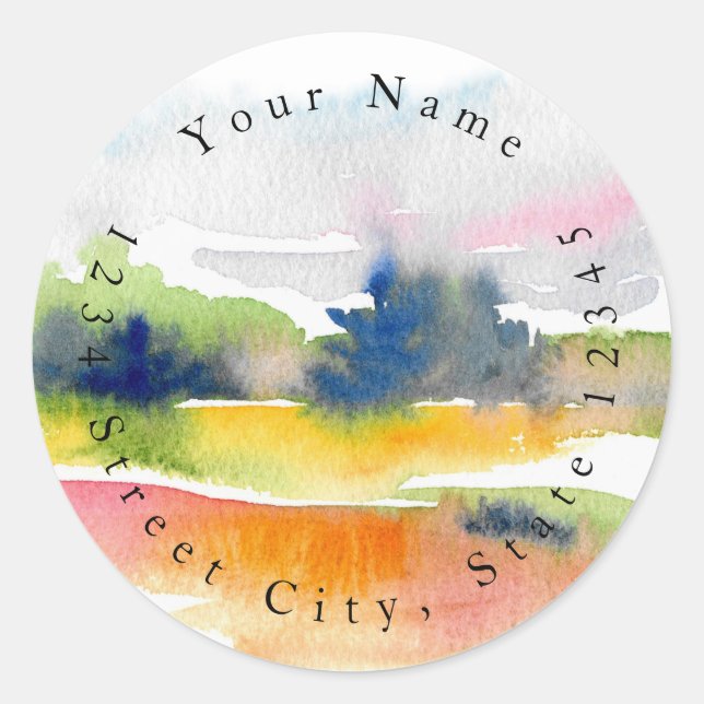 'Fun with Watercolor Brushstrokes' Étiquettes Abst (Devant)