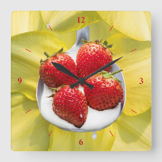 Fun with Yellow. Square Wall Clock (Front)