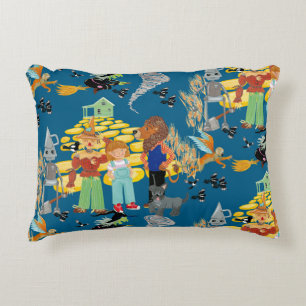 Fun Wizard of Oz on blue children's design Accent Pillow
