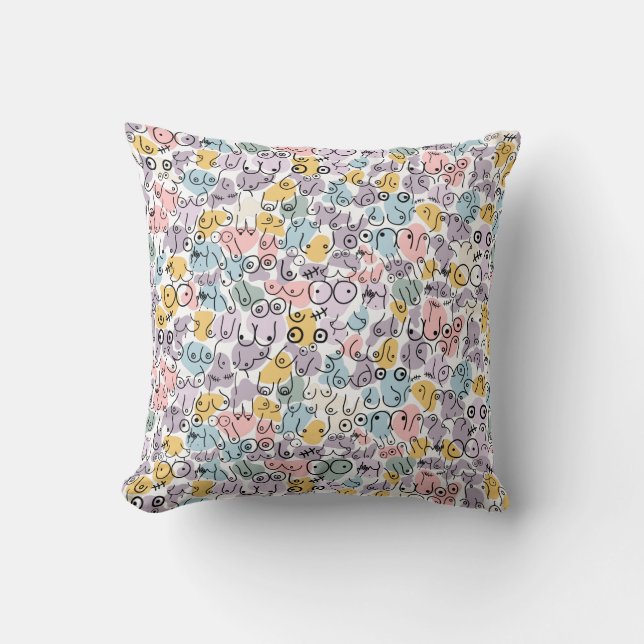 fun woman design throw pillow (Front)