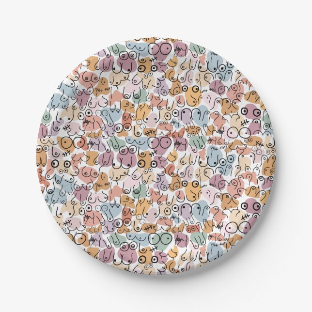 fun woman feminist paper plate (Front)
