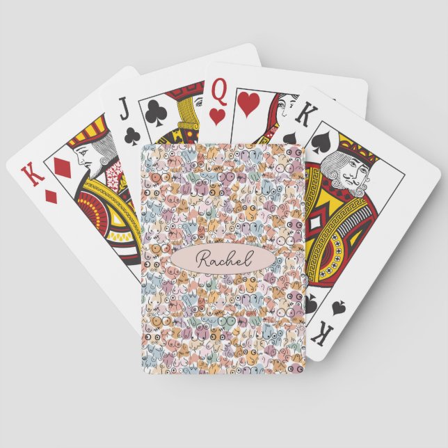 fun woman feminist playing cards (Back)