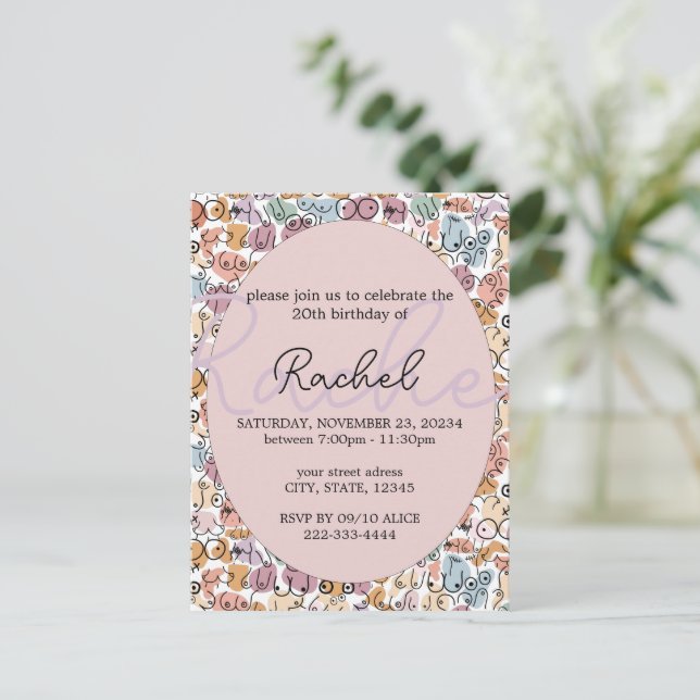 fun woman feminist postcard (Standing Front)