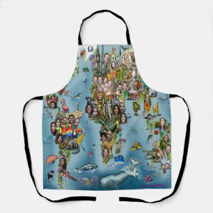 Fun World Map Apron
