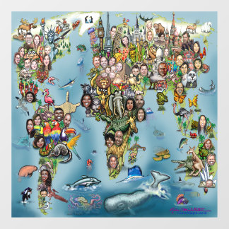 Fun World Map Window Cling