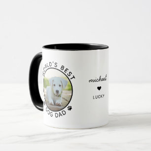 Fun World's Best Dog Dad Personalized Name Photo Mug