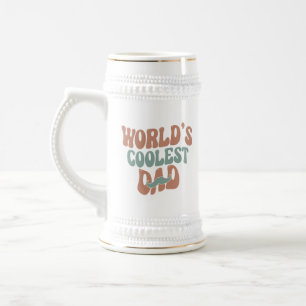 Fun world's coolest Dad word art Beer Stein