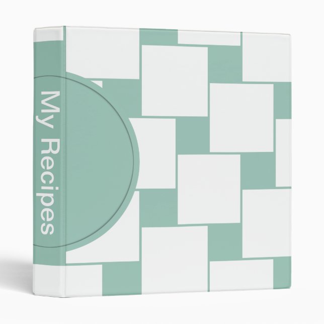 Fun Woven Squares Mint Green Binder (Front/Spine)