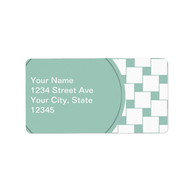 Fun Woven Squares Mint Green Label (Front)