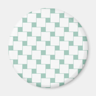Fun Woven Squares Mint Green Magnet