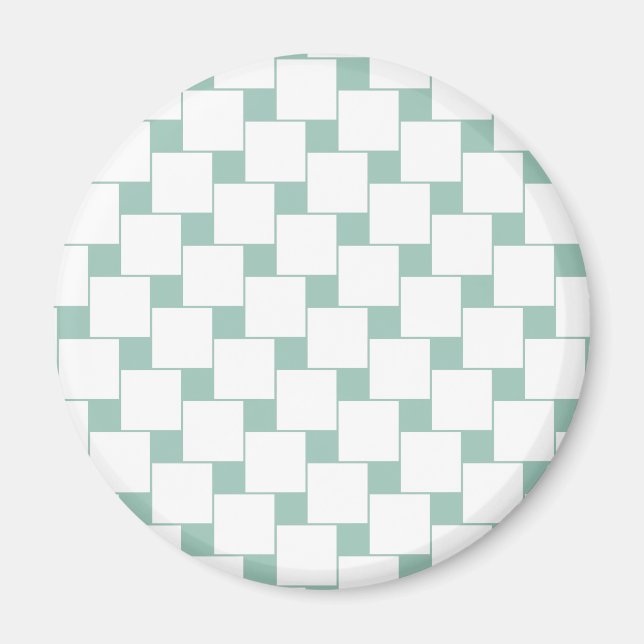 Fun Woven Squares Mint Green Magnet (Front)