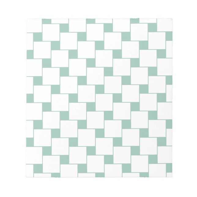 Fun Woven Squares Mint Green Notepad (Front)