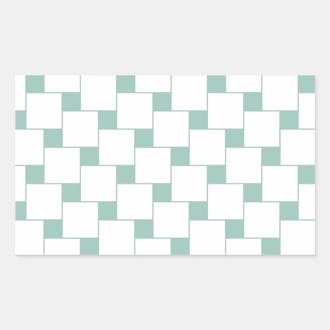 Fun Woven Squares Mint Green Sticker (Front)