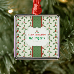 FUN! X-mas Metal Ornament - Personalized -Add Name