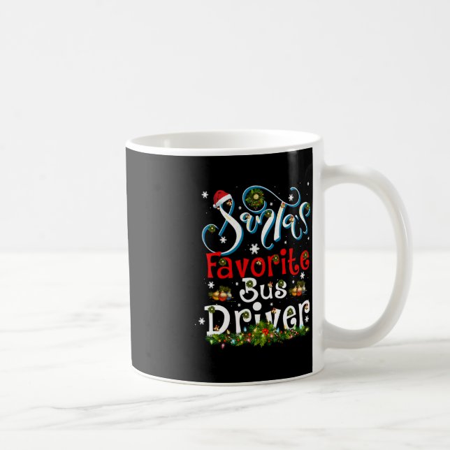 Fun Xmas Lighting Santa's Favourite Bus Driver Chr Coffee Mug (Right)
