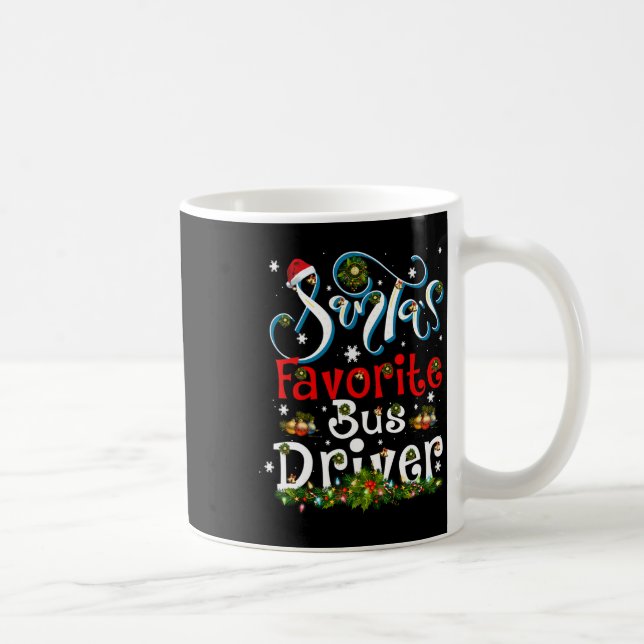 Fun Xmas Lighting Santa's Favourite Bus Driver Chr Coffee Mug (Right)