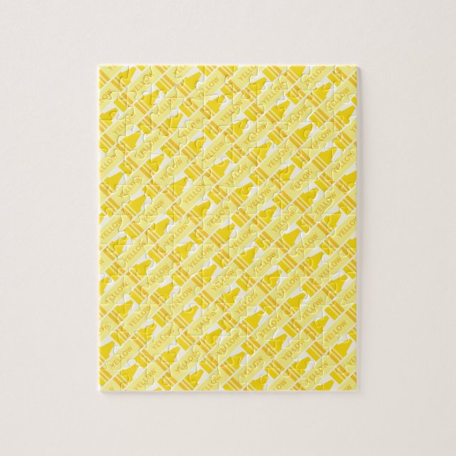 Fun Yellow Crayon Pattern Jigsaw Puzzle (Vertical)