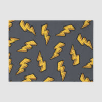 Fun Yellow Grey Lightning Bolt Pattern