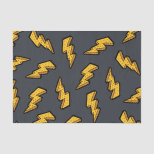 Fun Yellow Grey Lightning Bolt Pattern Tissue Paper