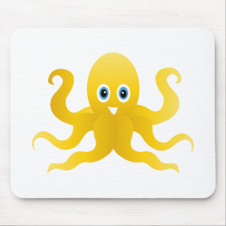 Fun yellow octopi mouse pad