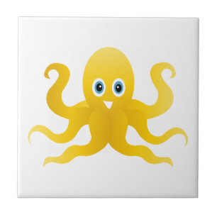 Fun yellow octopi tile