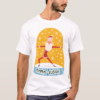  Fun Yogi Yoga Santa Nama-Sleigh Snow Globe T-Shirt