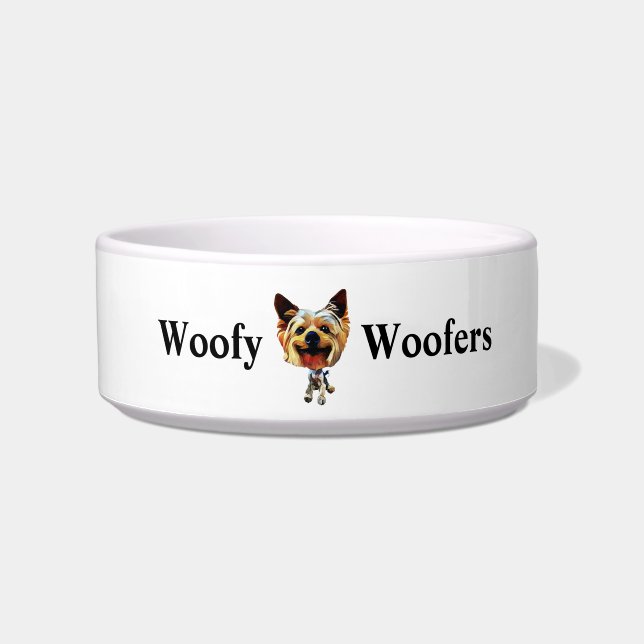 Fun Yorkshire Terrier Dog Bowl (Front)