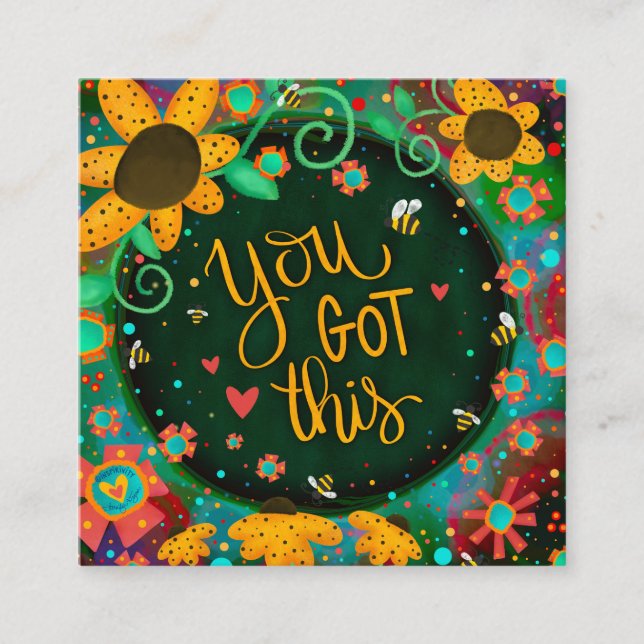 Fun You Got This Floral Inspirivity Kindness cards (Front)